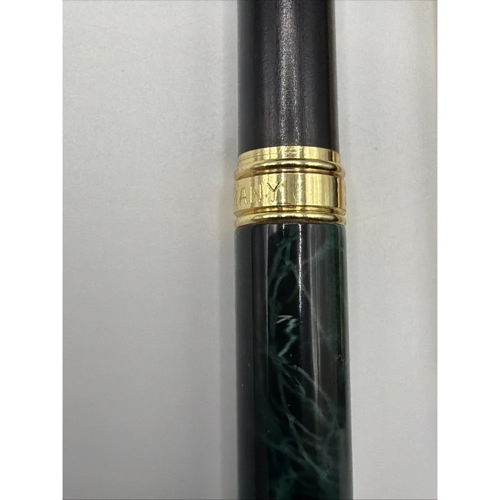 Vintage Pelikan Triari Ball Point Pen Green Marble & Gold